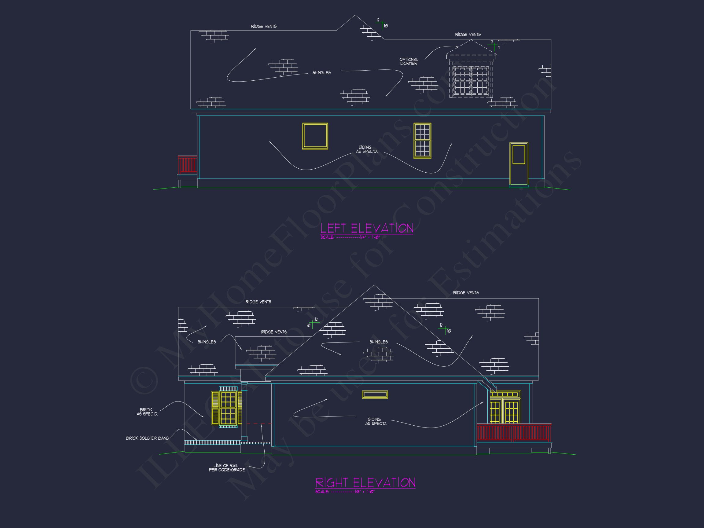 Elegant Home Plan with Spacious Floor Plan and CAD Blueprint Designs