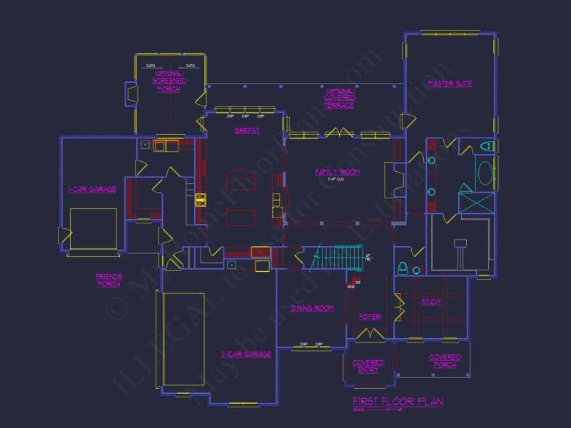 Elegant house Plan with Spacious Floor Plan, Blueprint, and CAD Designs