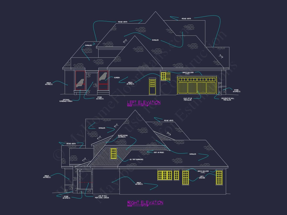 Elegant house Plan with Spacious Floor Plan, Blueprint, and CAD Designs