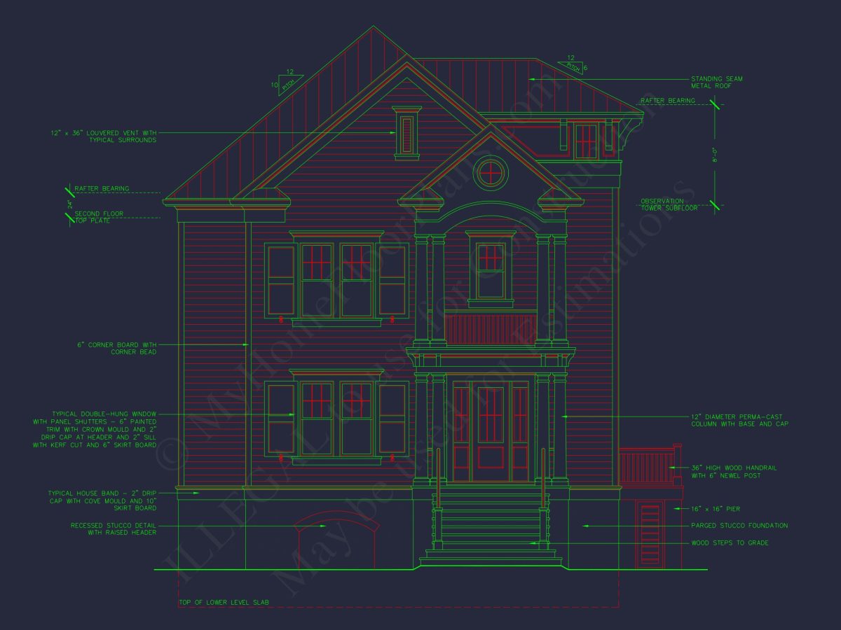 Elegant house Plan with Victorian Style