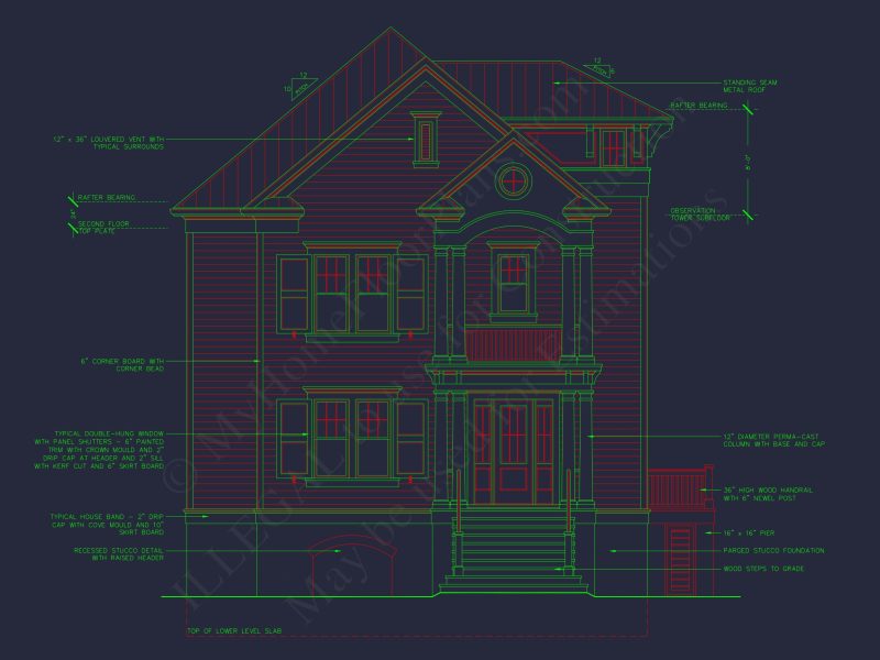 Elegant house Plan with Victorian Style
