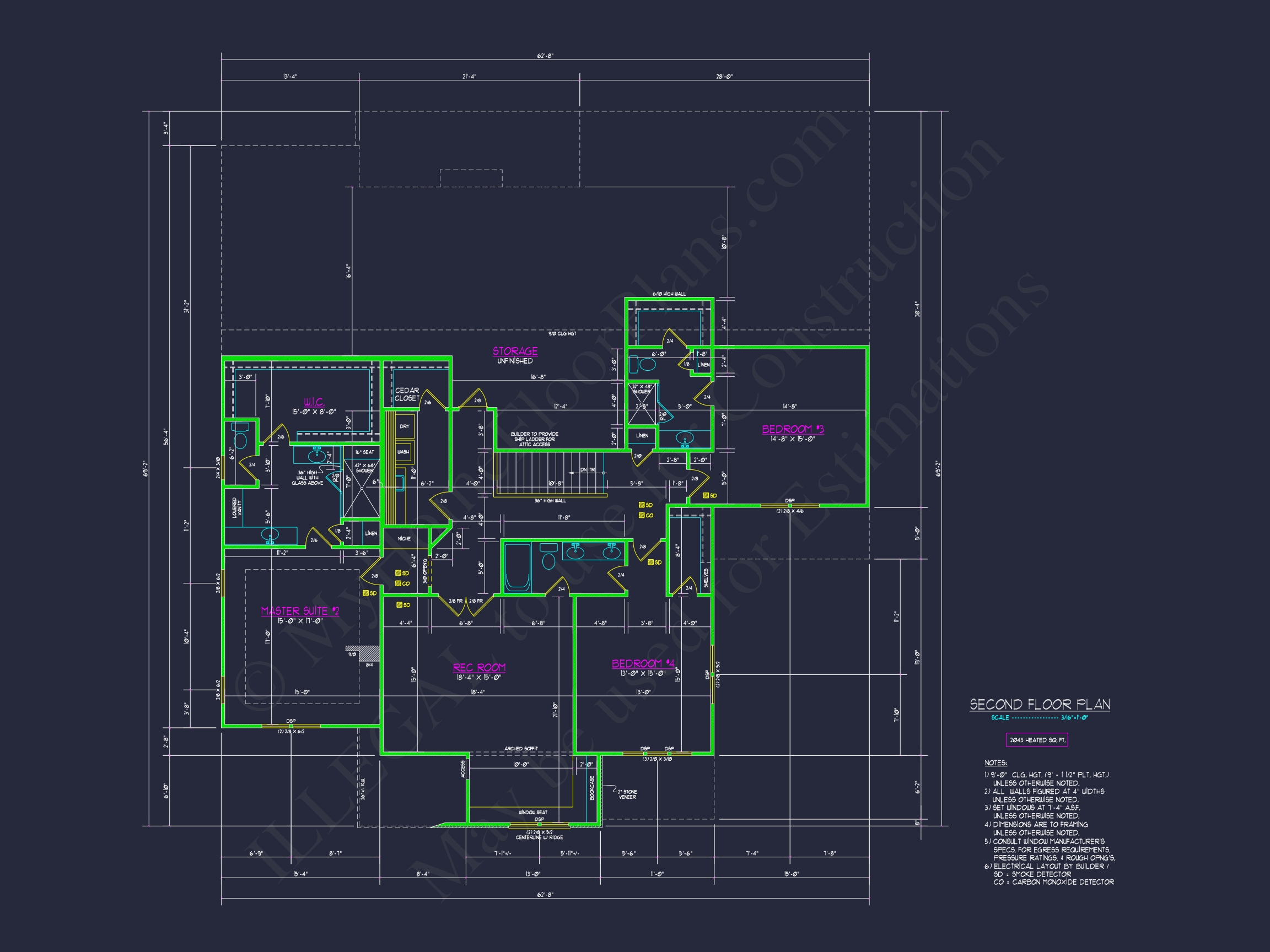 Elegant Modern Suburban Home Plan with 2 Floors and 4 Bedrooms