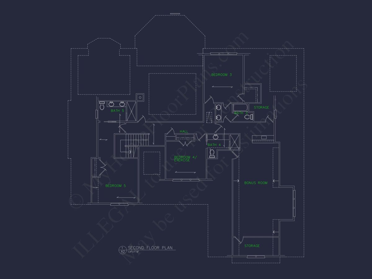 Elegant Shingle Style house Plan with 5 Beds and CAD Designs