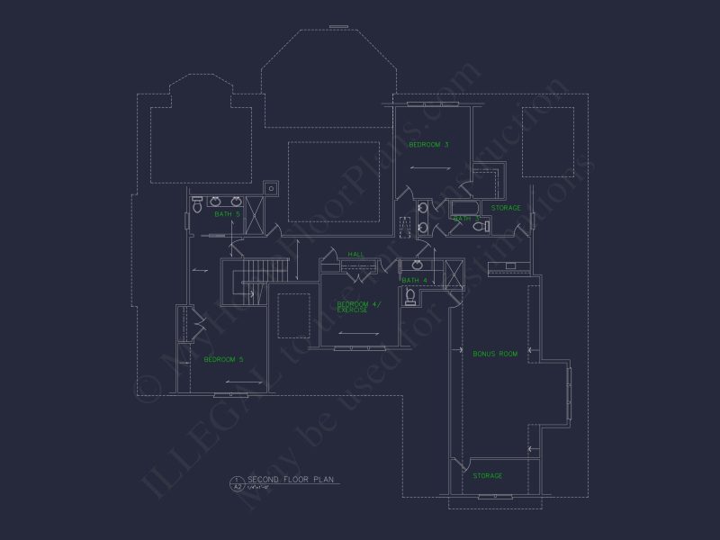 Elegant Shingle Style house Plan with 5 Beds and CAD Designs