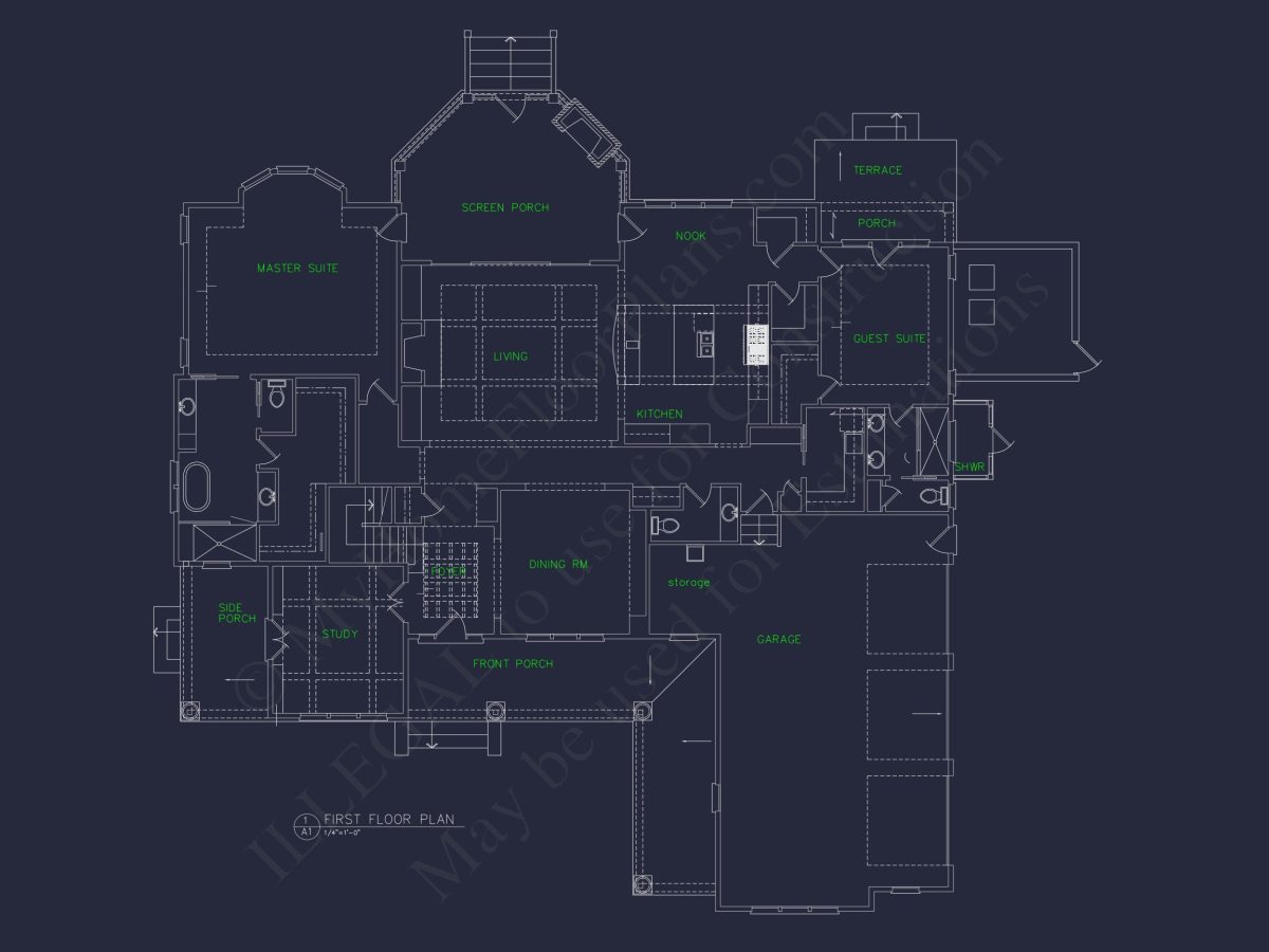 Elegant Shingle Style house Plan with 5 Beds and CAD Designs