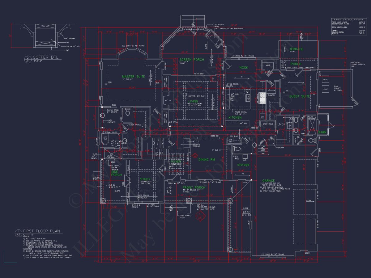 Elegant Shingle Style house Plan with 5 Beds and CAD Designs