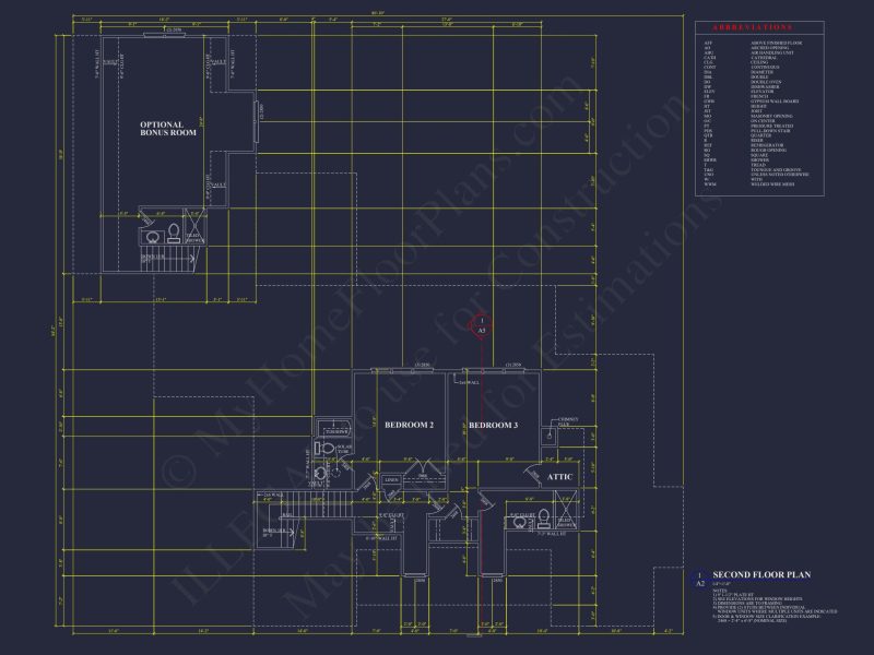 Elegant Southern house Floor Plan with CAD Designs and Blueprint