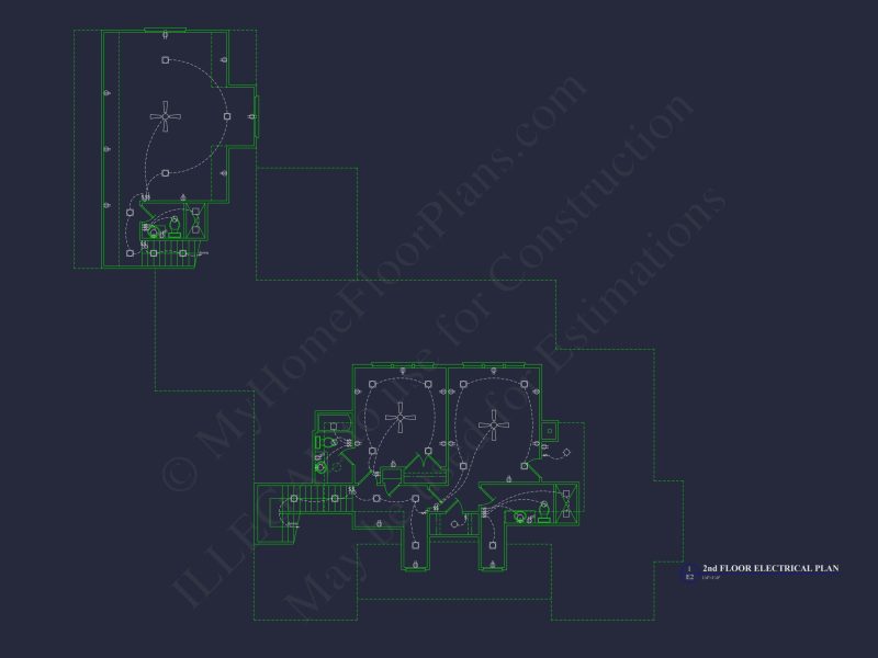 Elegant Southern house Floor Plan with CAD Designs and Blueprint