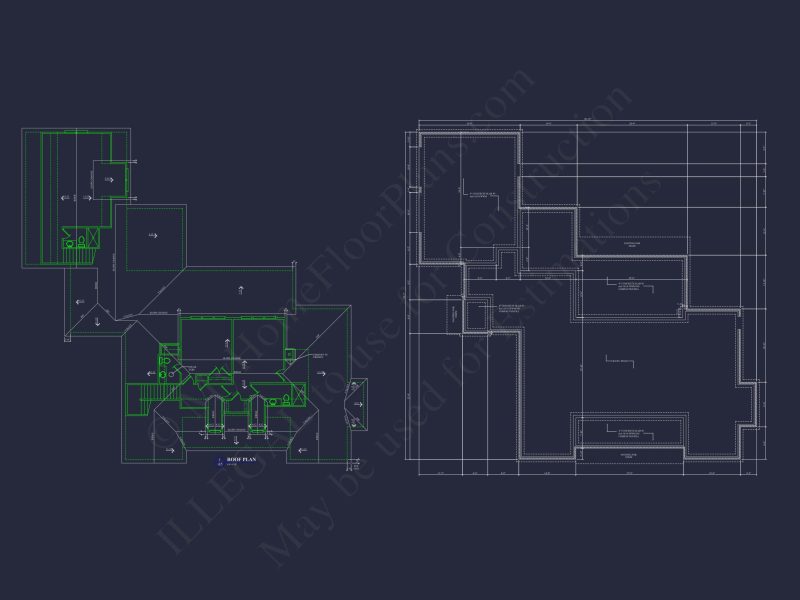 Elegant Southern house Floor Plan with CAD Designs and Blueprint
