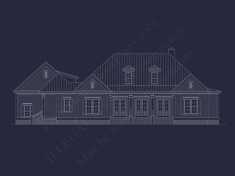 Elegant Southern house Floor Plan with CAD Designs and Blueprint