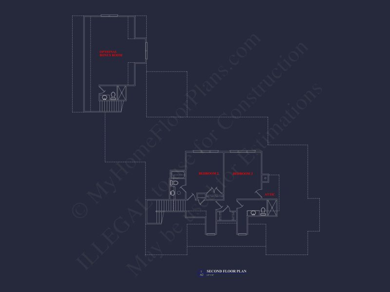 Elegant Southern house Floor Plan with CAD Designs and Blueprint
