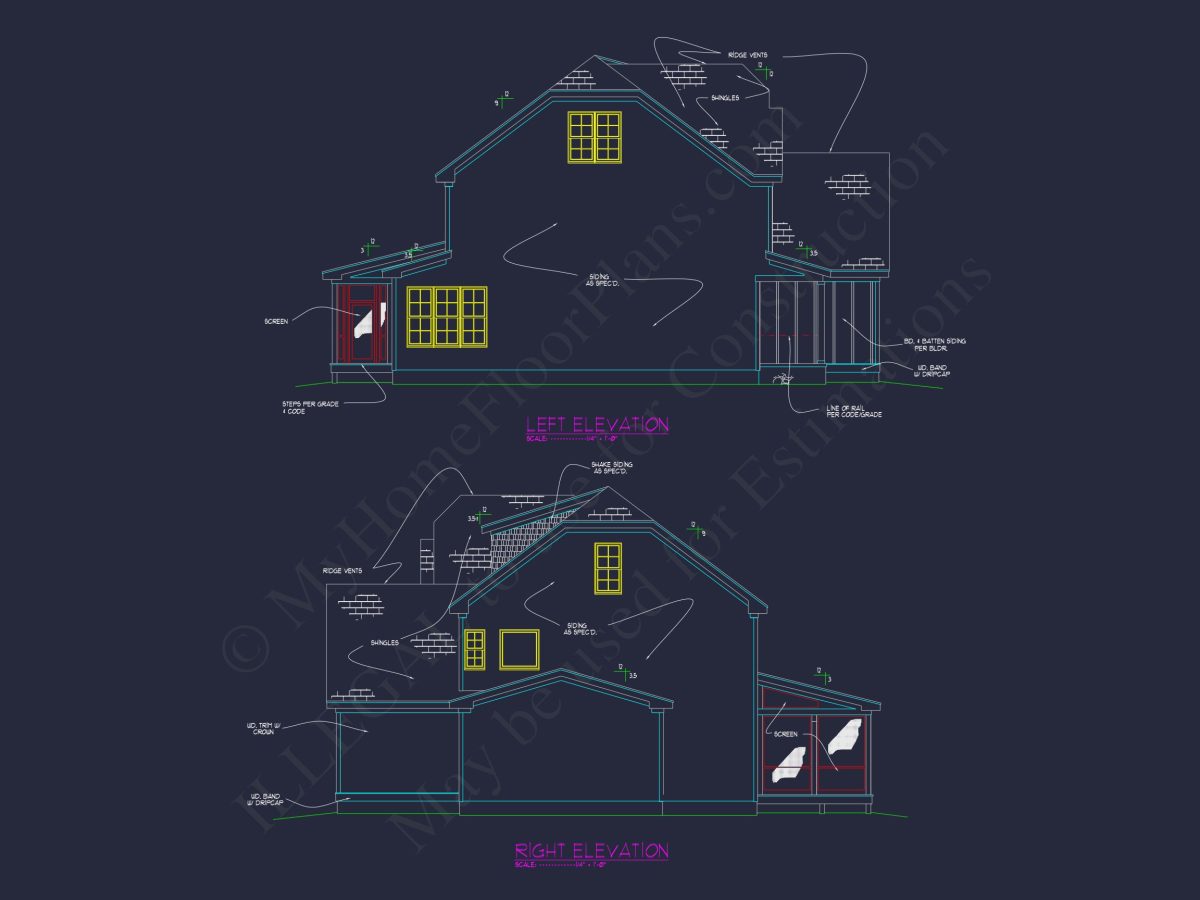 Elegant Traditional Craftsman house Plan with CAD Designs