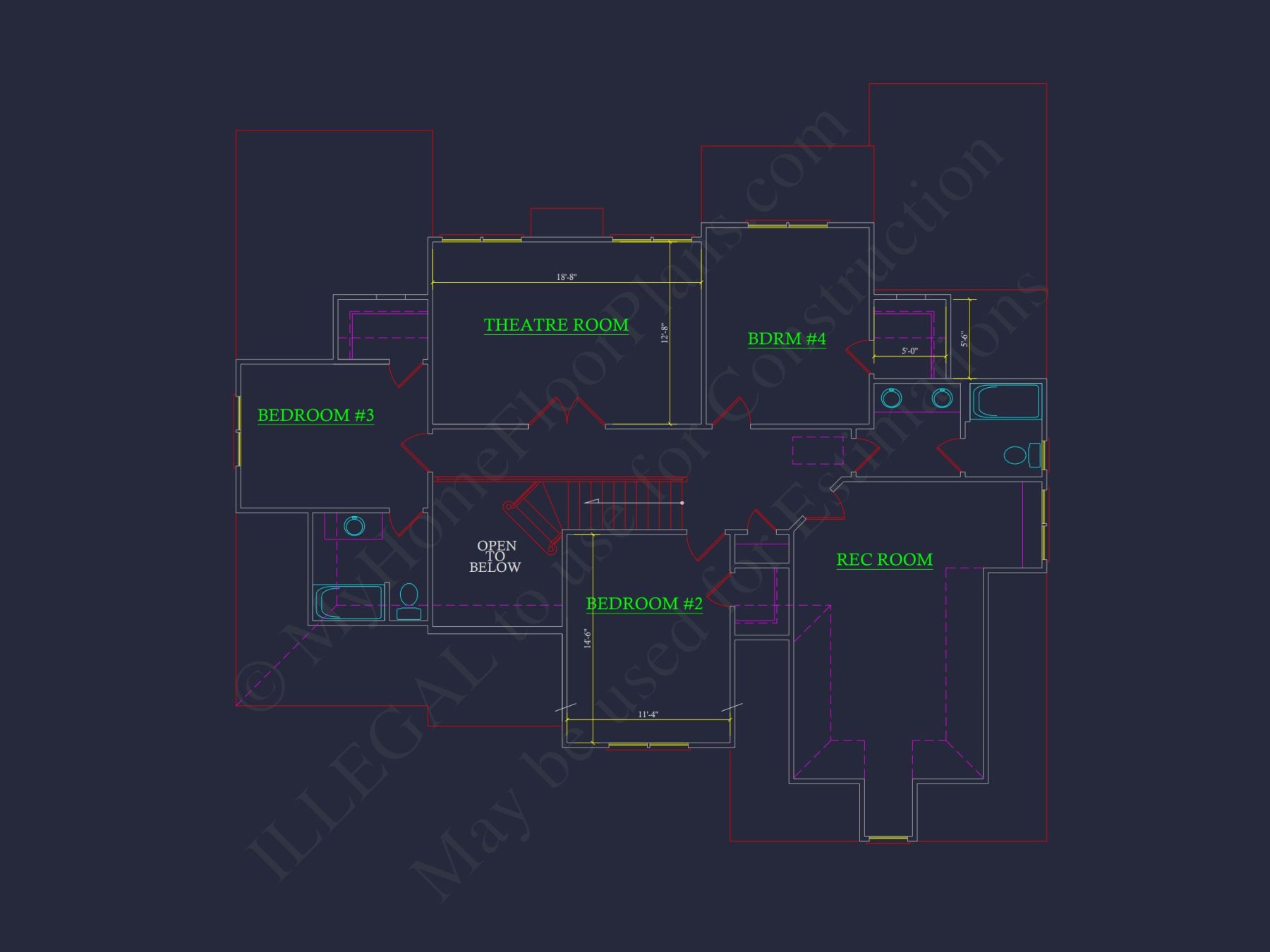 Elegant Traditional house Floor Plan with CAD Blueprints