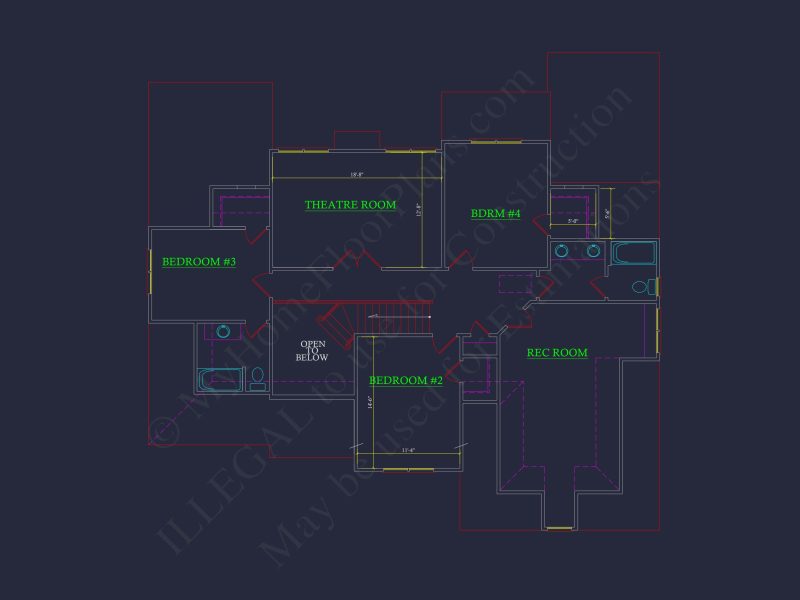 Elegant Traditional house Floor Plan with CAD Blueprints