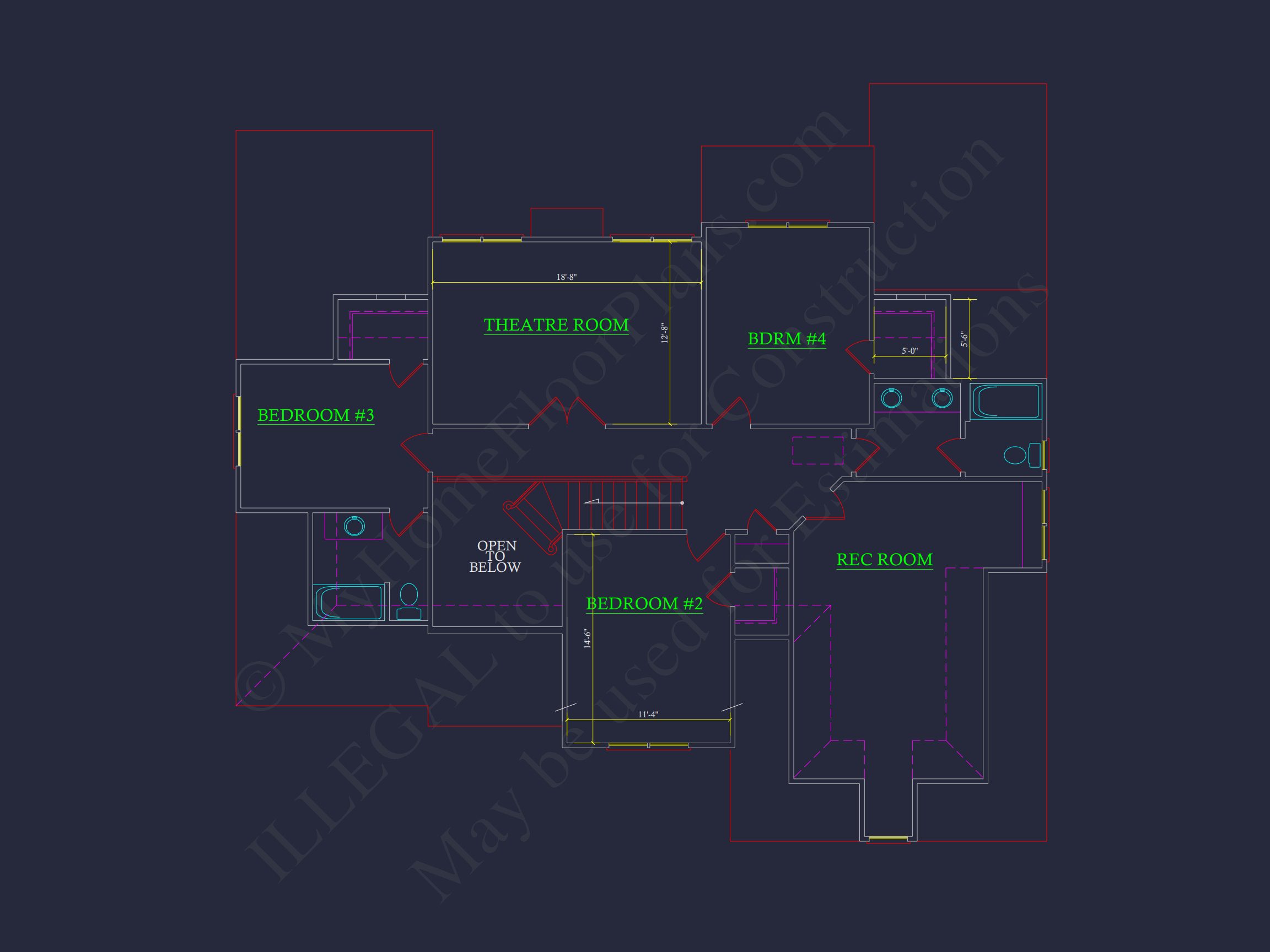 Elegant Traditional house Floor Plan with CAD Blueprints