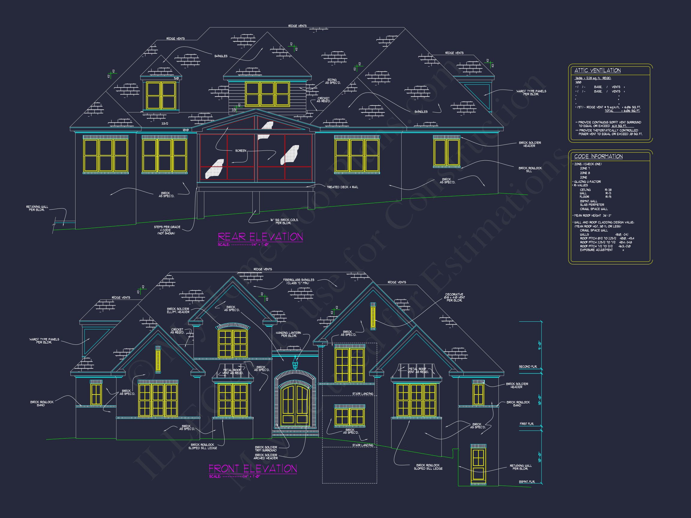 Elegant Traditional house Plan with 3 Floors and CAD Design