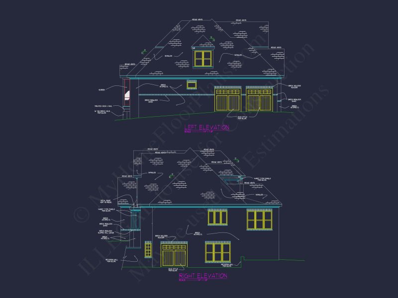 Elegant Traditional house Plan with 3 Floors and CAD Design
