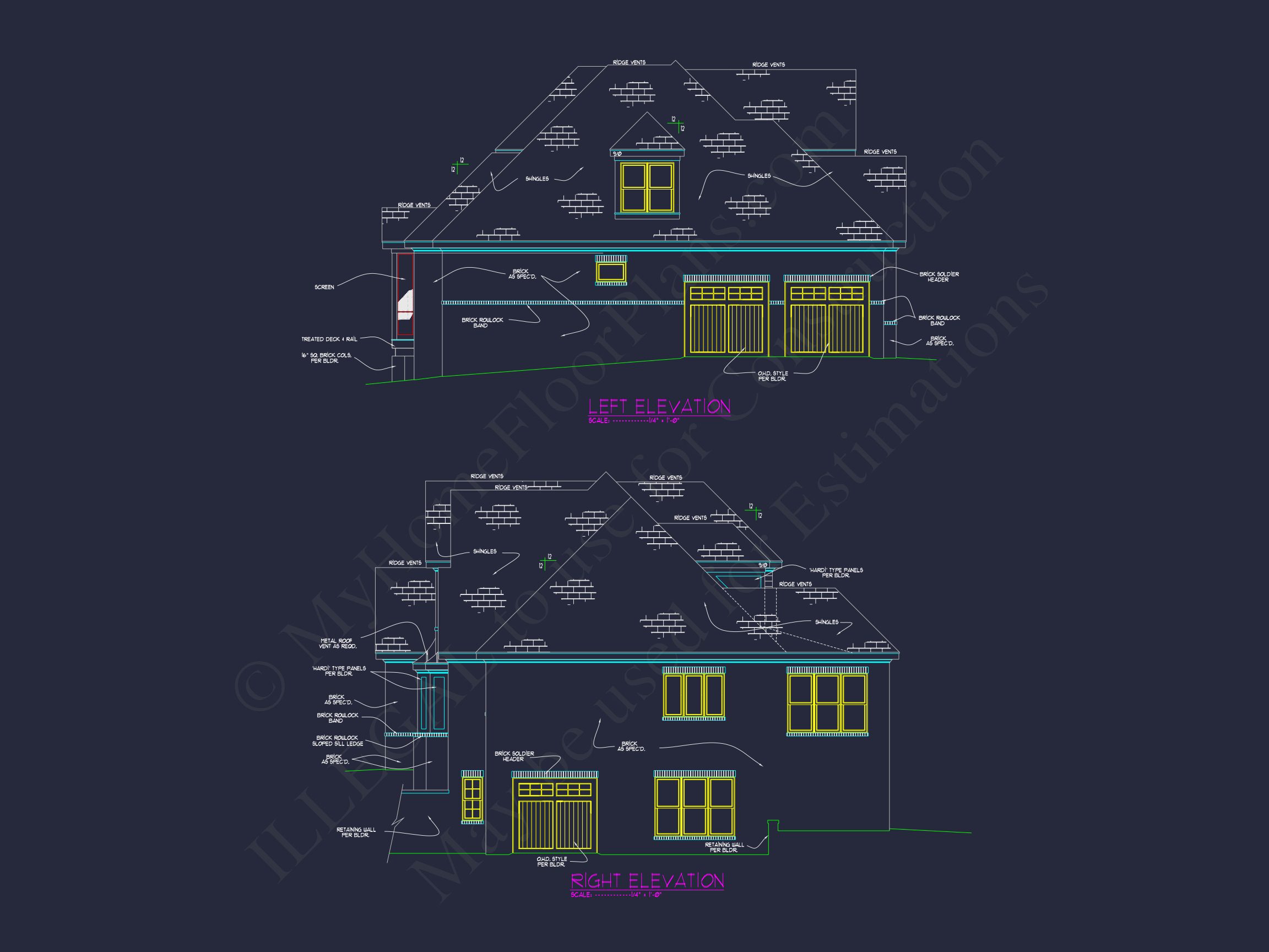 Elegant Traditional house Plan with 3 Floors and CAD Design