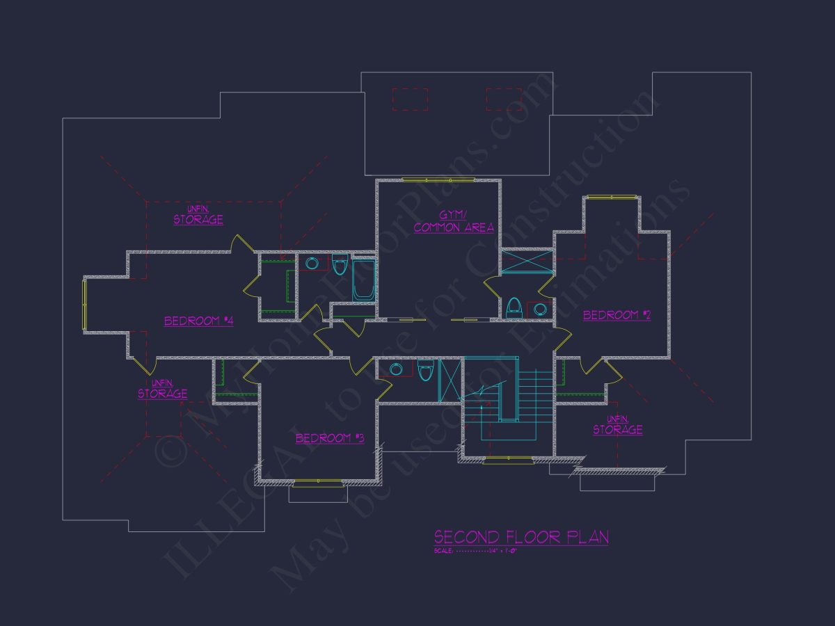 Elegant Traditional house Plan with 3 Floors and CAD Design