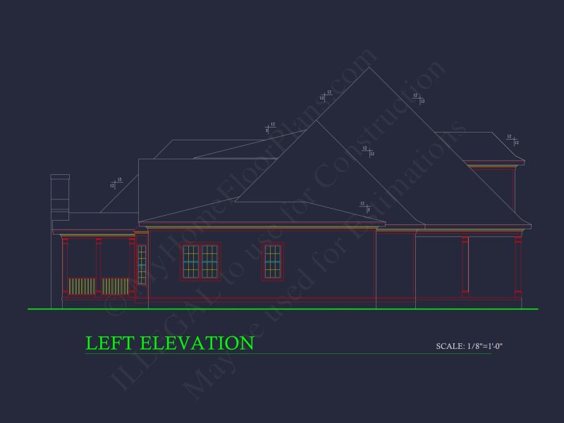 Elegant Traditional house Plan with Detailed Architecture & CAD