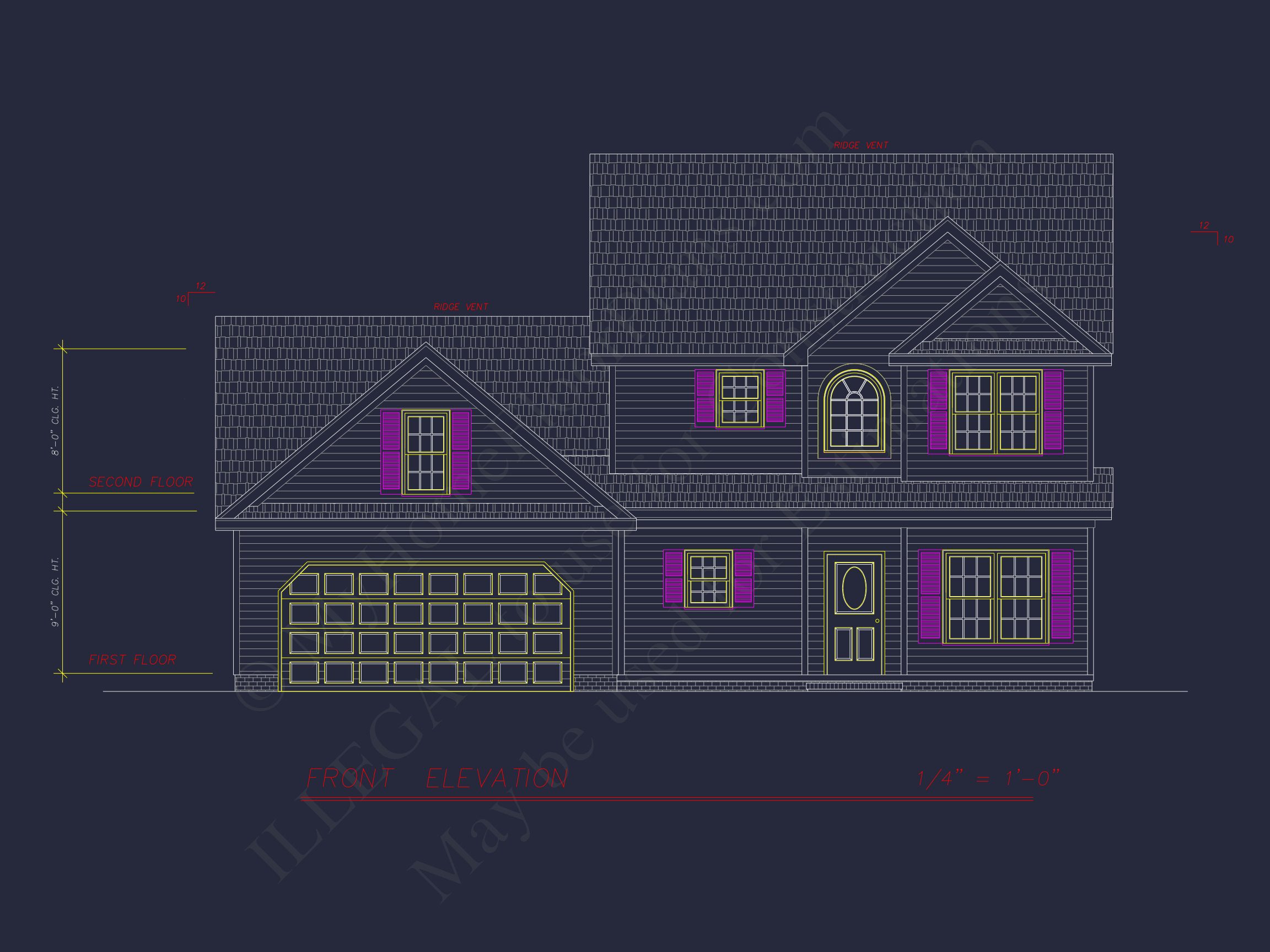 Elegant Two-Story Home Plan with 4 Bedrooms & CAD Designs