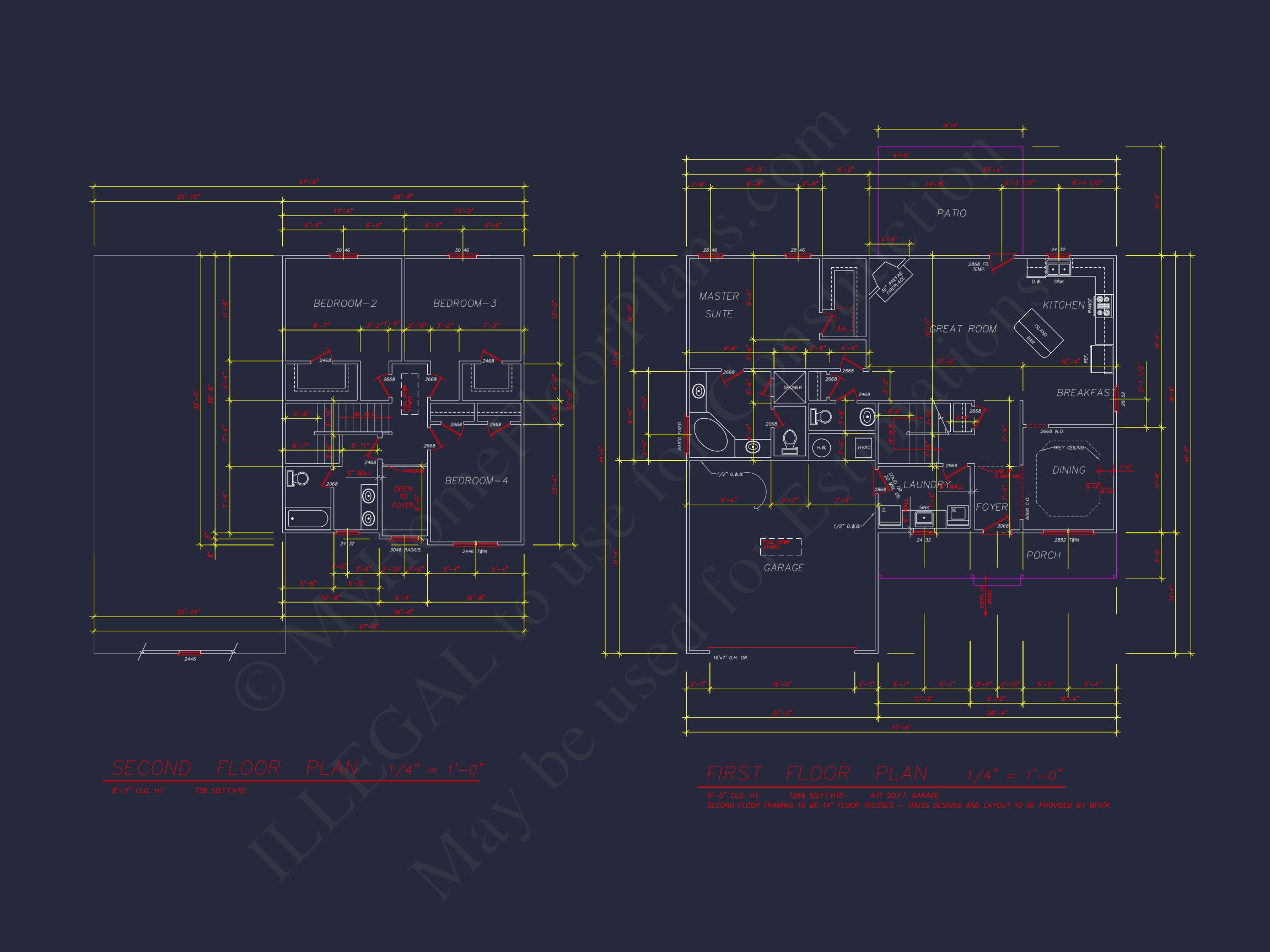 Elegant Two-Story Home Plan with 4 Bedrooms & CAD Designs