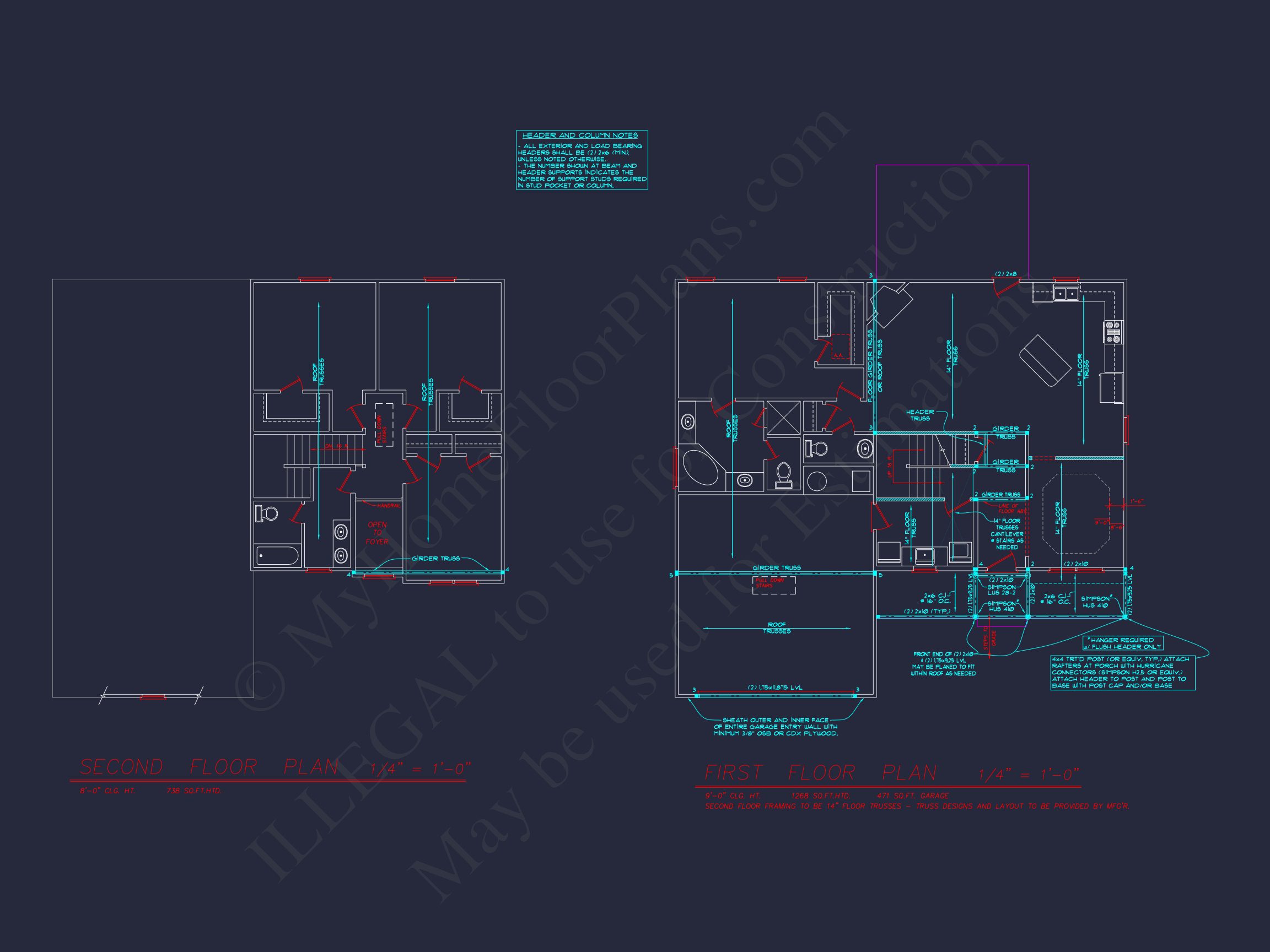 Elegant Two-Story Home Plan with 4 Bedrooms & CAD Designs