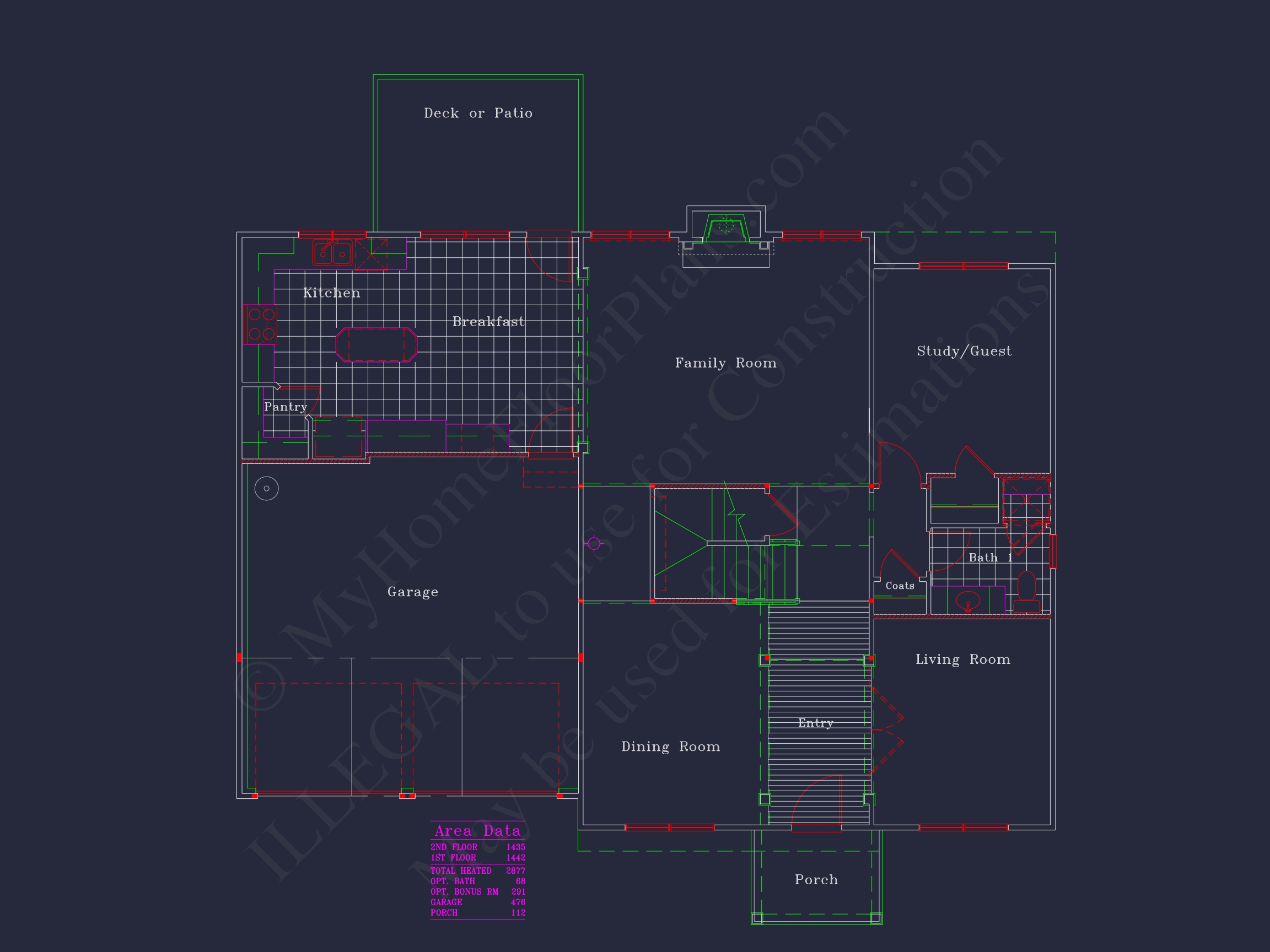 Elegant Two-Story Home Plan with CAD Designs and Blueprints