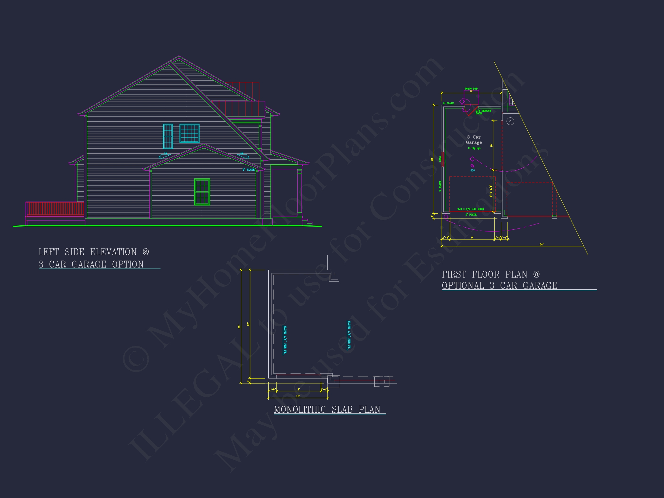 Elegant Two-Story Home Plan with CAD Designs and Blueprints