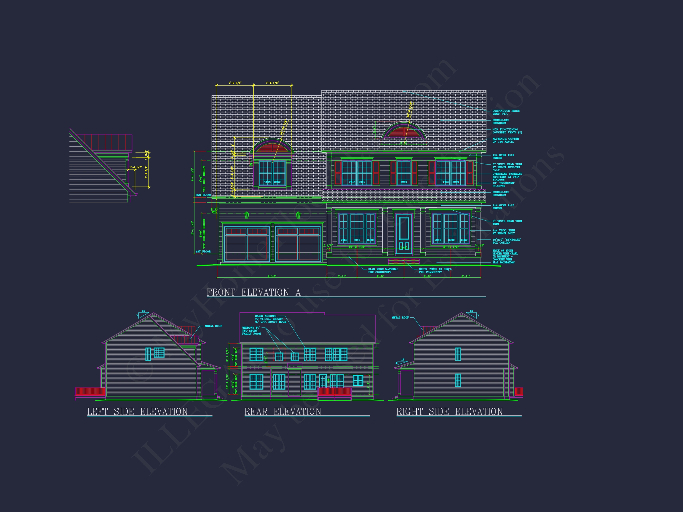 Elegant Two-Story Home Plan with CAD Designs and Blueprints