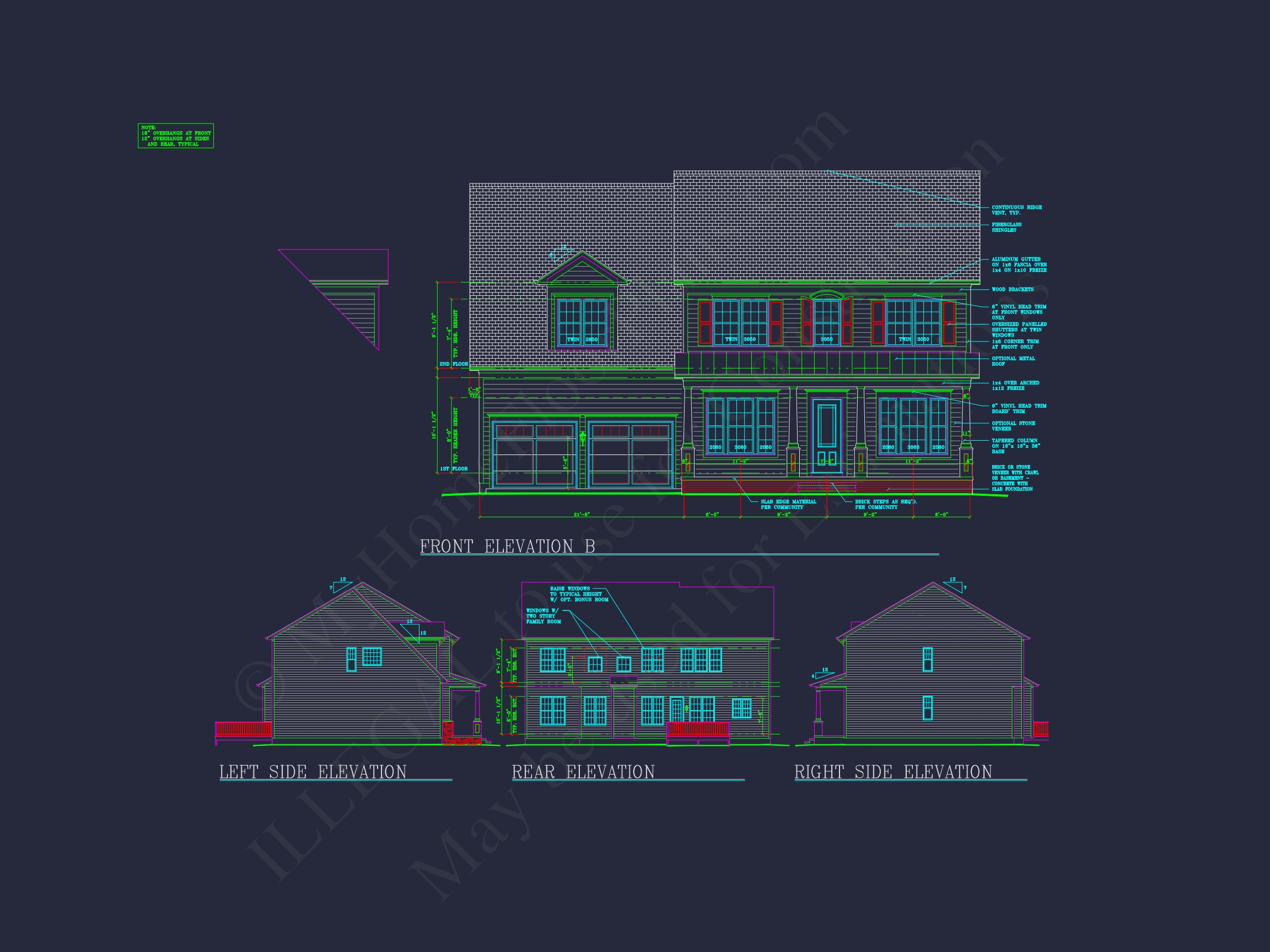 Elegant Two-Story Home Plan with CAD Designs and Blueprints