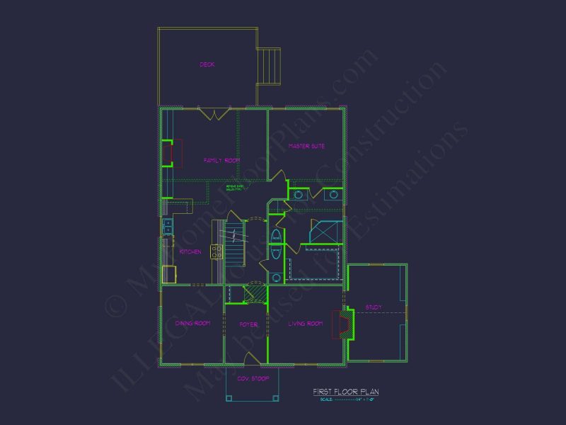 Elegant Two-Story house Plan with Colonial Charm and CAD Designs