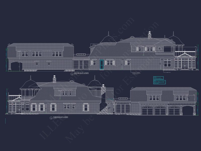 Elegant Two-Story house Plan with Detailed Architecture Design