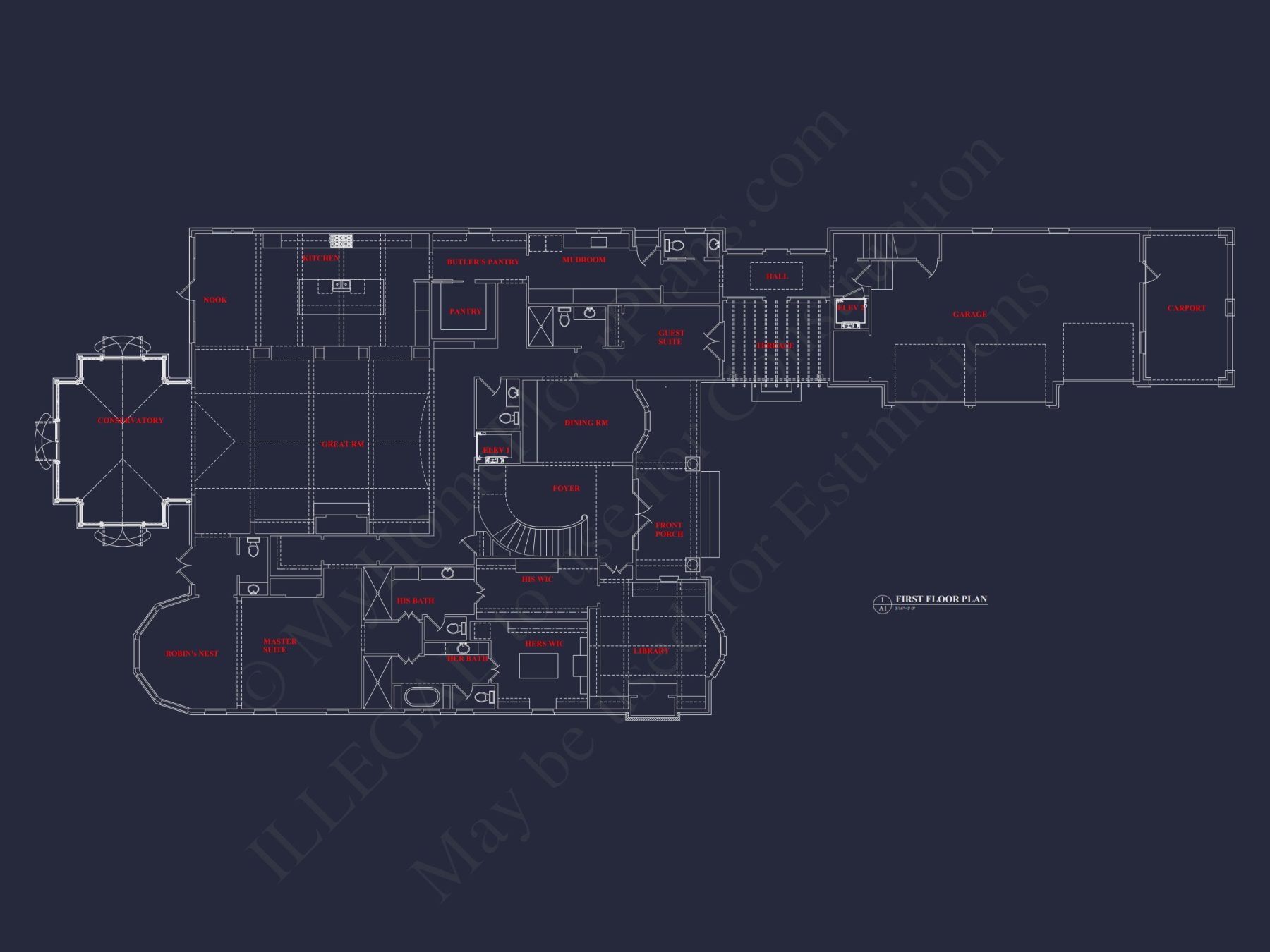 Elegant Two-Story house Plan with Detailed Architecture Design