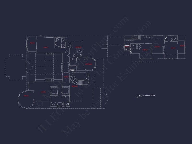 Elegant Two-Story house Plan with Detailed Architecture Design