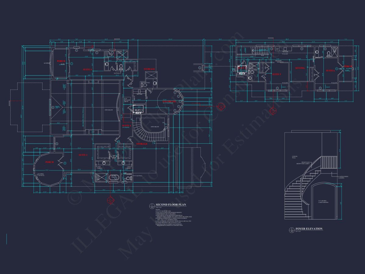 Elegant Two-Story house Plan with Detailed Architecture Design