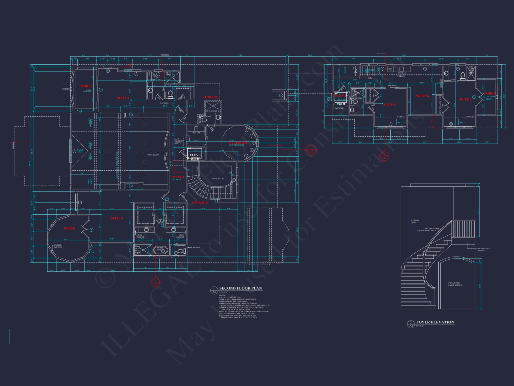 Elegant Two-Story house Plan with Detailed Architecture Design