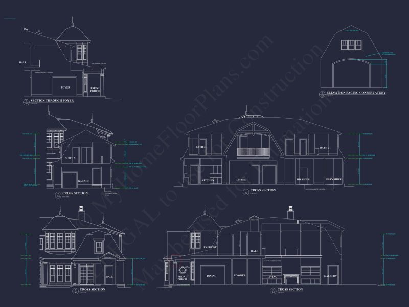 Elegant Two-Story house Plan with Detailed Architecture Design