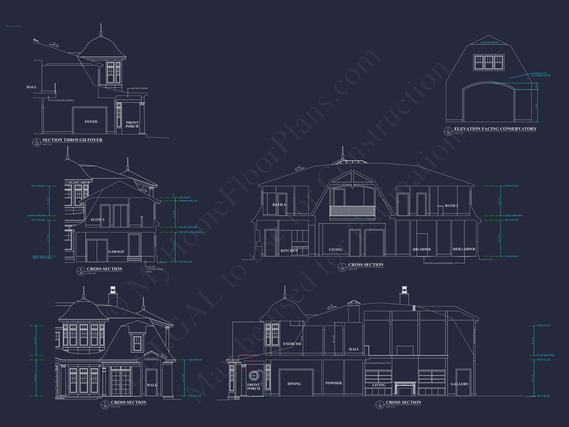 Elegant Two-Story Home Plan with Detailed Architecture Design