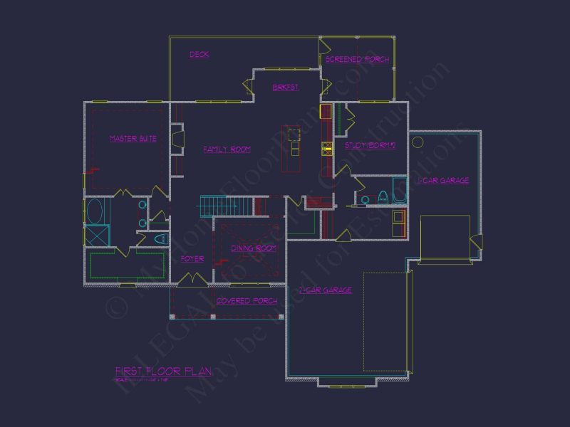 Elegant house floor plan featuring 4 bedrooms and modern designs