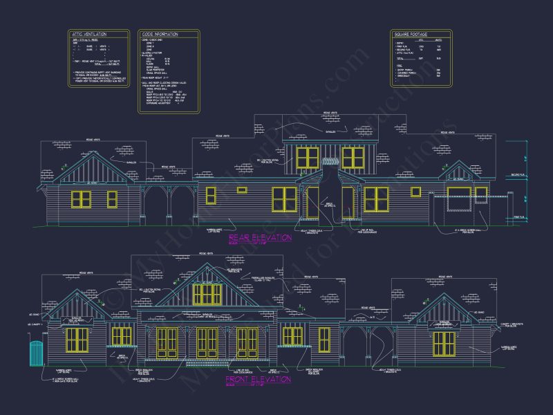 Elevated house Plan: Detailed Floor Plan Blueprint Designs