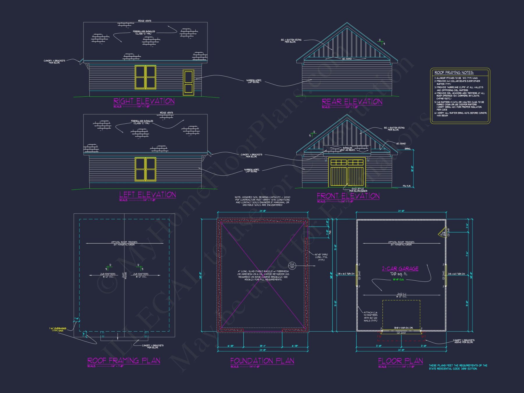 Elevated house Plan: Detailed Floor Plan Blueprint Designs