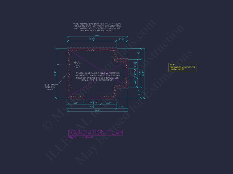 Elevated house Plan: Detailed Floor Plan Blueprint Designs