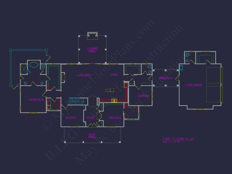 Elevated house Plan: Detailed Floor Plan Blueprint Designs