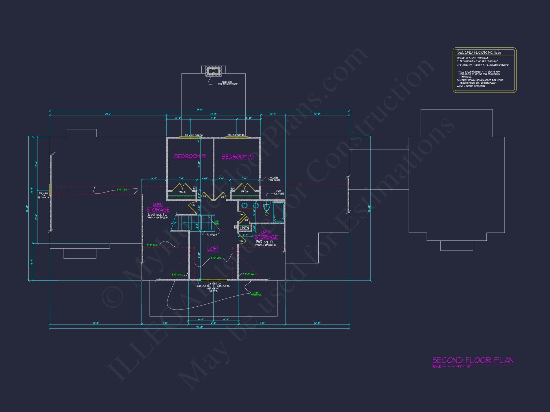 Elevated house Plan: Detailed Floor Plan Blueprint Designs