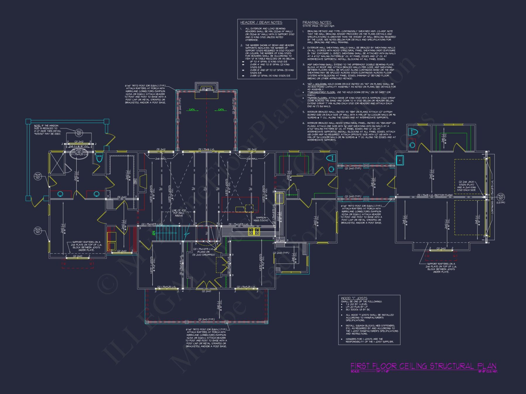Elevated house Plan: Detailed Floor Plan Blueprint Designs