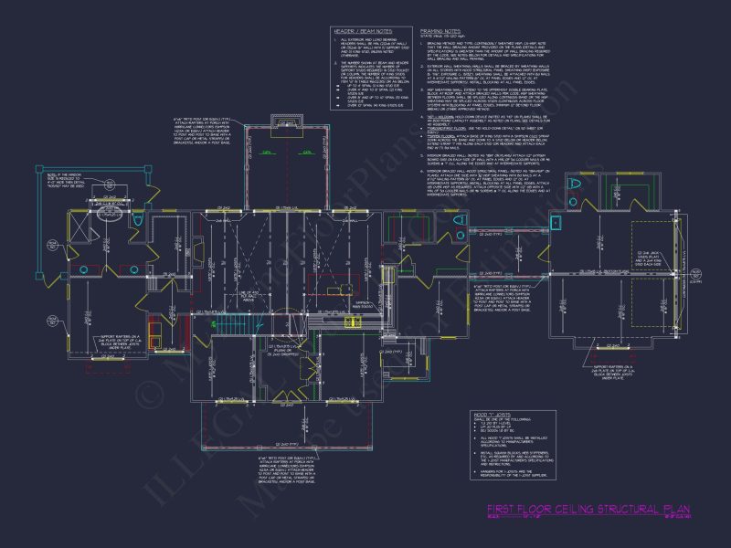 Elevated house Plan: Detailed Floor Plan Blueprint Designs
