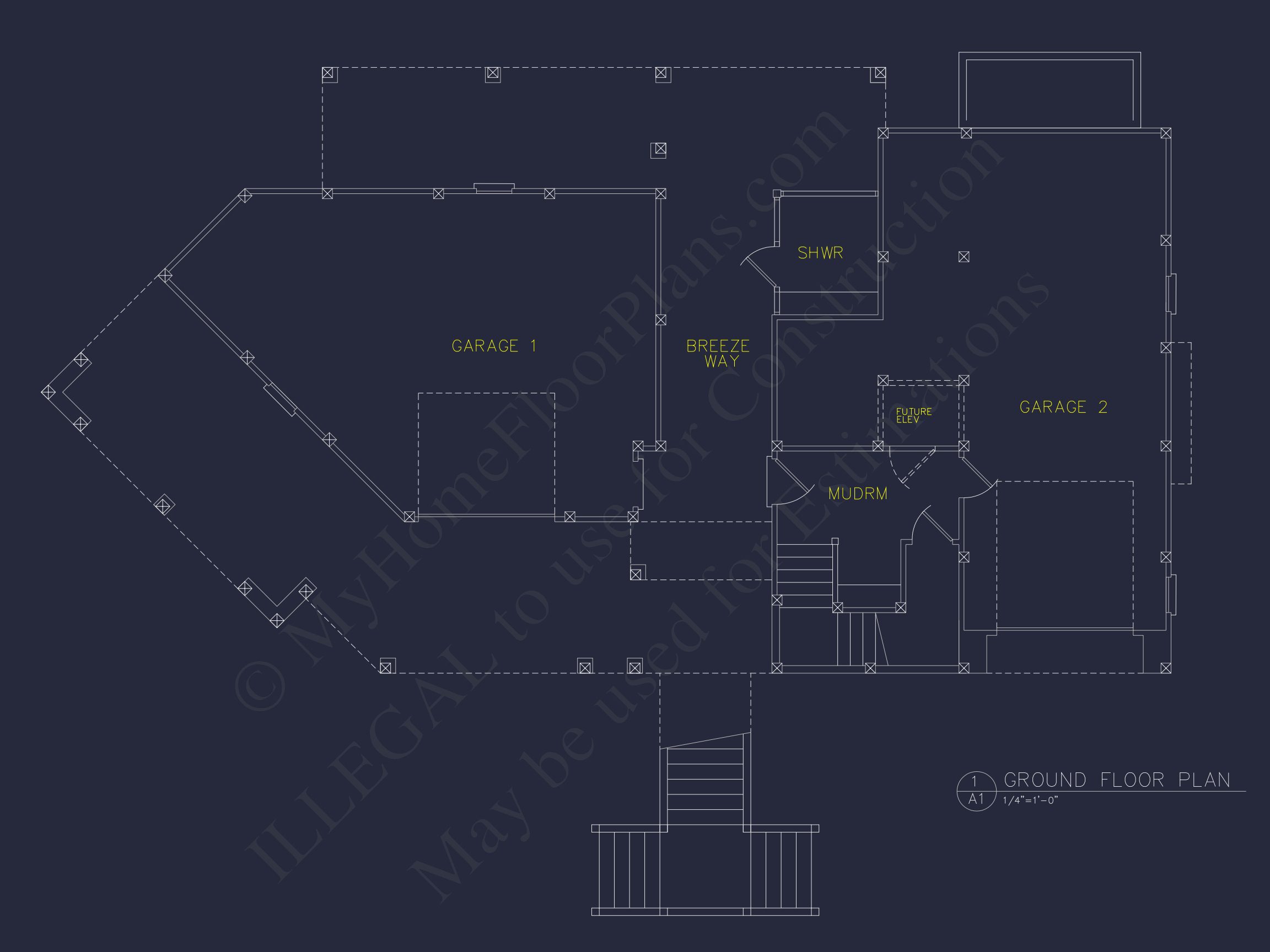 Enhanced Beach house Floor Plan with CAD & Blueprint Designs