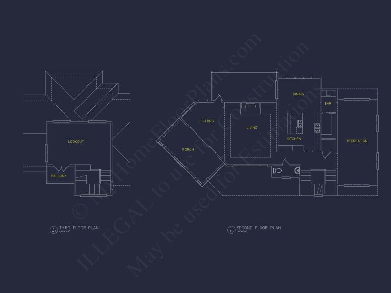 Enhanced Beach house Floor Plan with CAD & Blueprint Designs