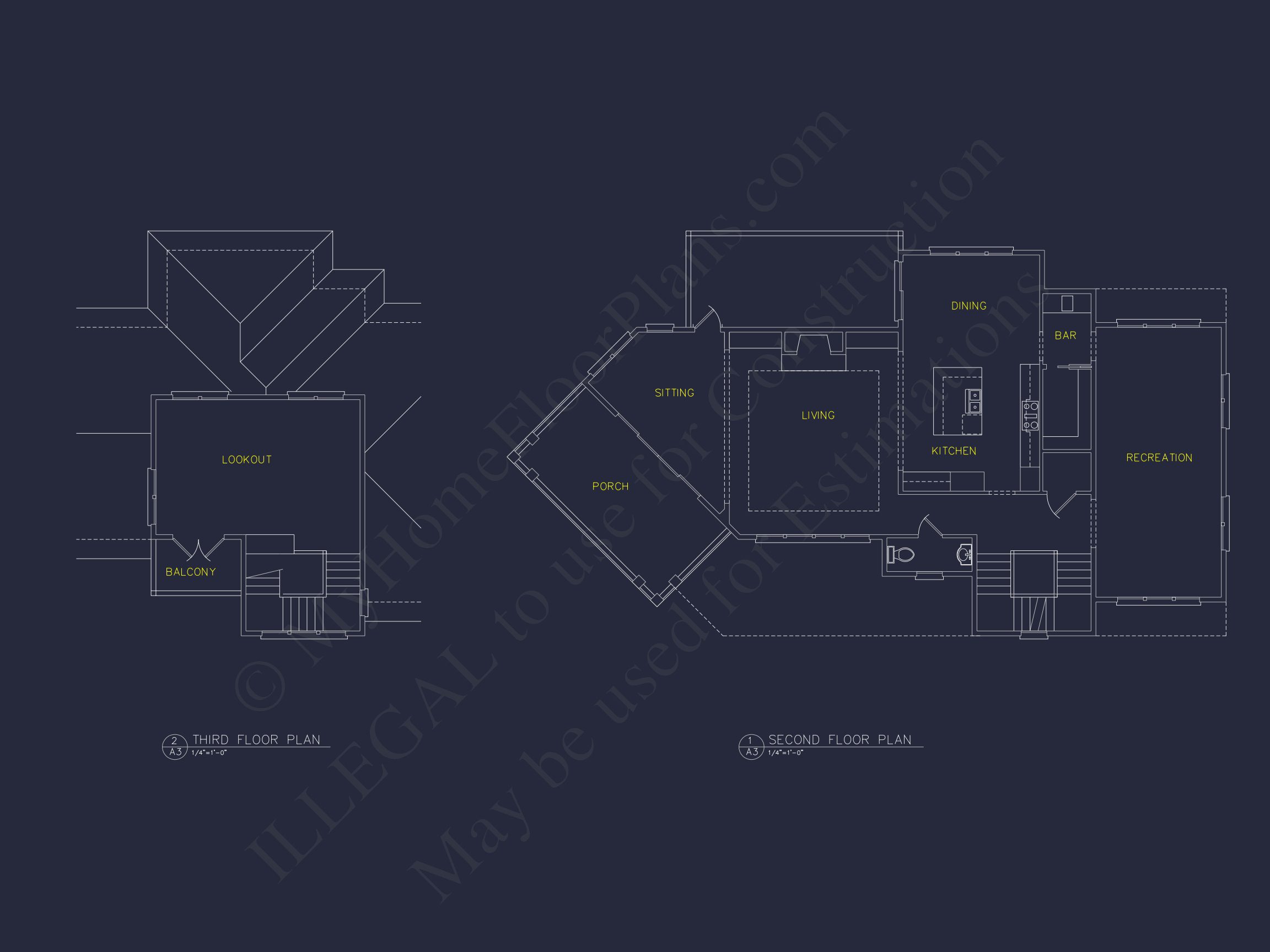 Enhanced Beach house Floor Plan with CAD & Blueprint Designs